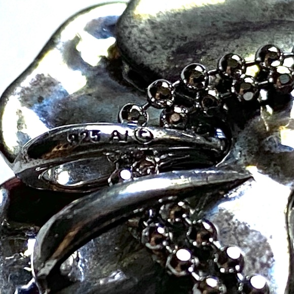 Sterling Silver Enamel Multi Stone Flower Pendant - Picture 4 of 8